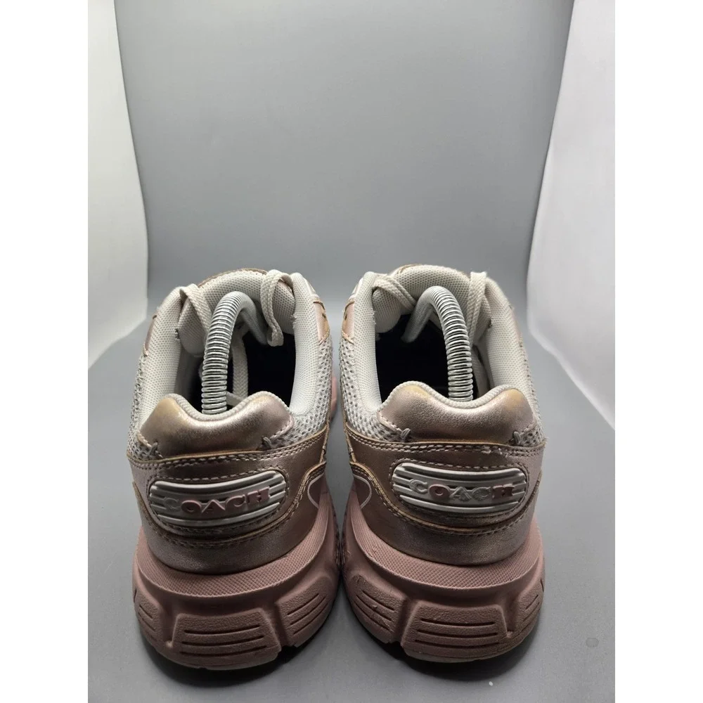 COACH C301 Runner Sneakers - Rose Gold Metallic/Grey Women‎ Size 10